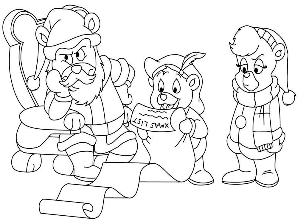 Kolorowanka Gumisie i święty Mikołaj